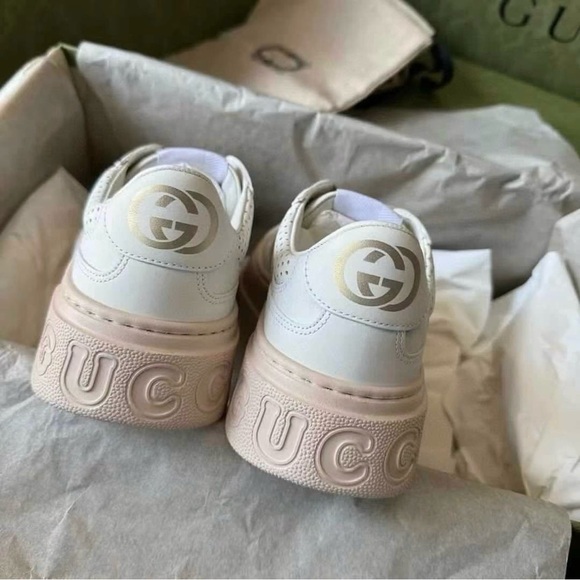 New in box Gucci GG Embossed Leather Sneakers - Picture 2 of 5